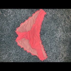 Coral ruffle cheeky bottoms